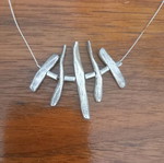 Silver aged hammered necklace