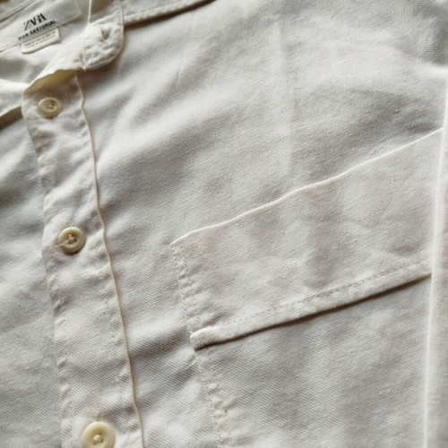 Zara white medium shirt new cotton linen-like