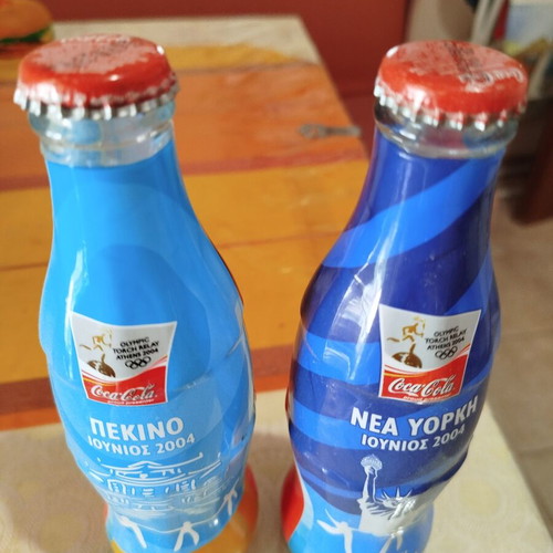 Coca Cola collectible bottles from 2004 Olympic Games like new