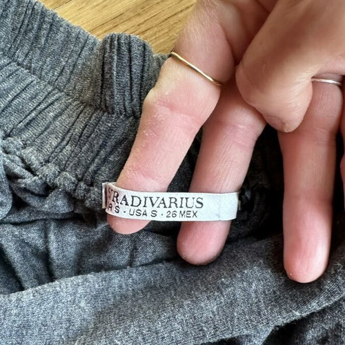 Stradivarius Long Gray Skirt with Pockets used, Small