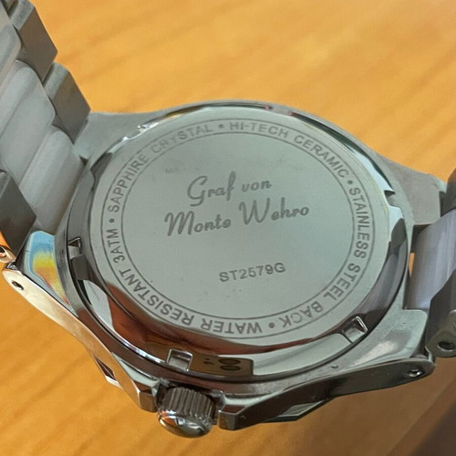 Graf von Monte Wehro unisex watch like new, white and silver