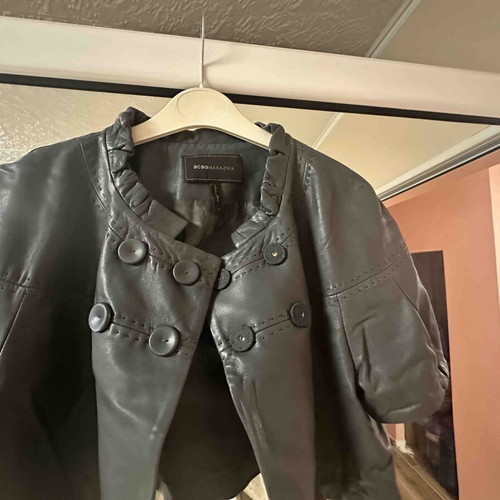 Leather bolero and vest with embroidery like new, set of two