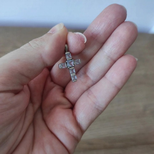 Silver pendant with blue zircon 925 like new