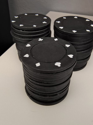 Black poker chips pack of 44, like new