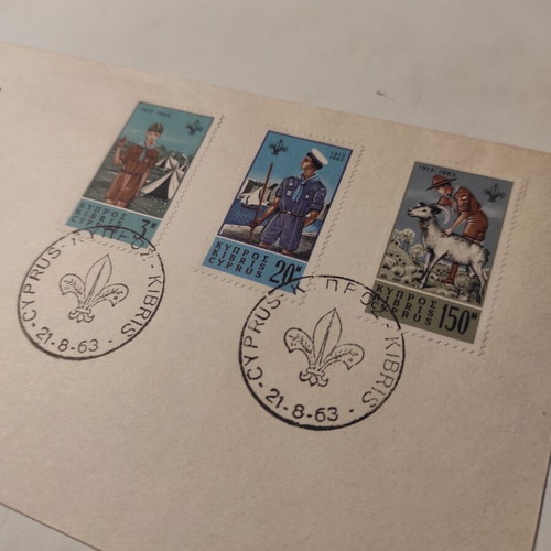 Official first day cover of 3rd Cyprus scout conference like new with 3 stamps