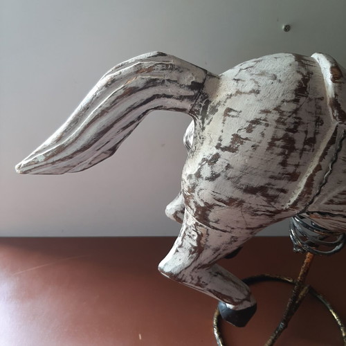 Large vintage wooden decorative horse