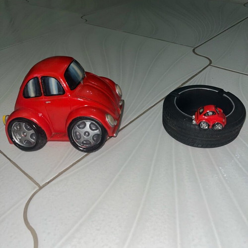 Beetle piggy bank and ashtray new, made of resin