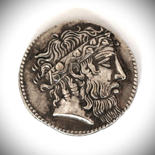 Ancient Dionysus Head Silver Coin Pendant new