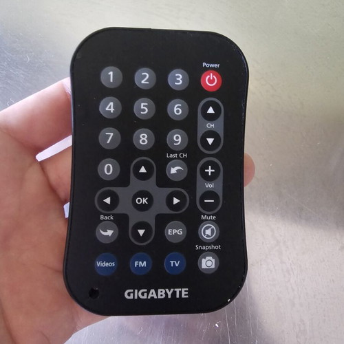 Gigabyte remote control used for PC TV tuner cards or dongles