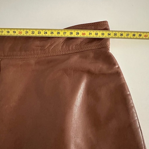 Gianni Versace vintage 90s genuine leather skirt like new, brown
