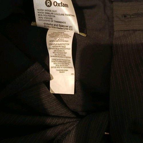Marks & Spencer Tailoring men's pants new, black with stripes, slim fit, size Medium