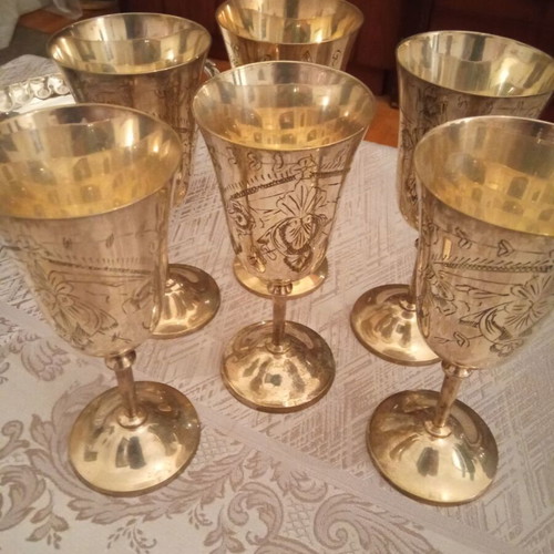 Silver-plated glasses set of 6 like new