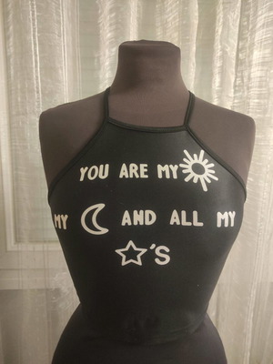 Black top with criss-cross back like new, size XS-S