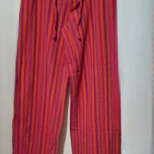 H&M Boho striped pants, red and orange