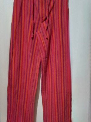 H&M Boho striped pants, red and orange