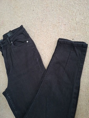 H&M jeans used, black, size 36, slim leg, high waist