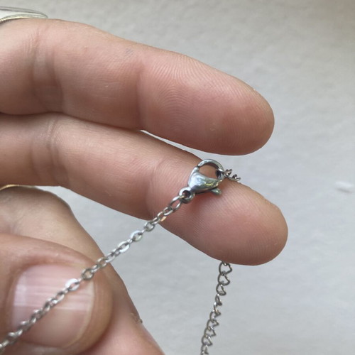 Minimal stainless steel necklace, black and silver