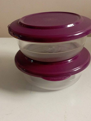 Tupperware 275ml serving bowls, two pieces, festive burgundy color new