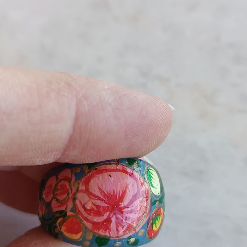 Wooden ring hand-painted like new