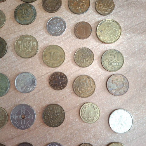 Coins used from various countries and years, set