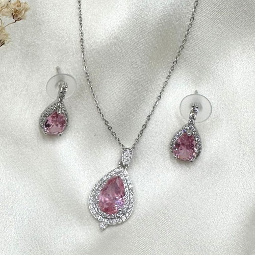 Valeria Set pendant with earrings new, eco brass