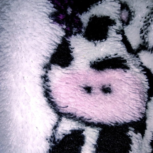 Pajama pants with fluffy cow print used, size XS-S