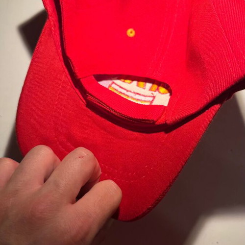 España jockey hat new, red with embroidered flag
