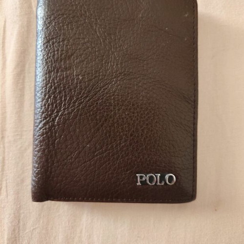 Polo brown leather men's wallet with coin and card holders