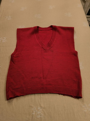 Handmade vest unisex, like new, red, size XL