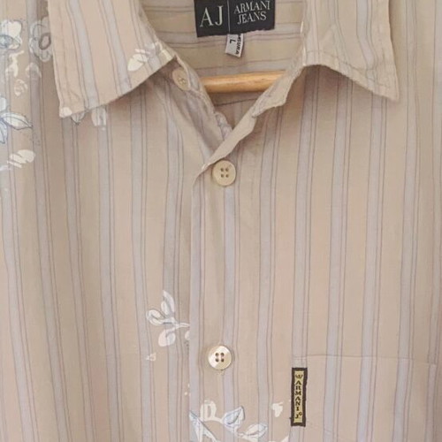 Armani Jeans shirt like new, beige and turquoise, size L