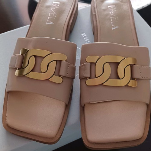 Favela beige leather sandals size 36 like new with gold buckles