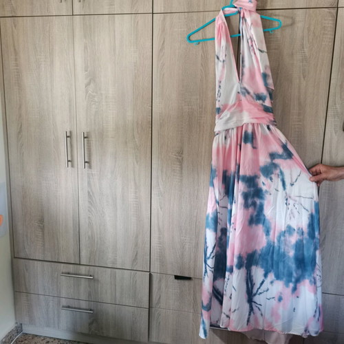 Maxi dress Shein like new, size M, pink and blue tie-dye