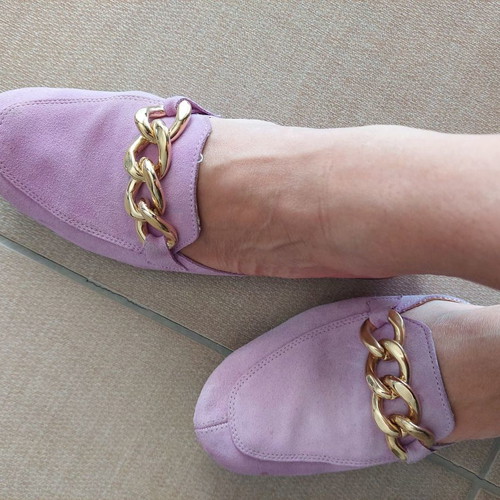 Sante moccasins used, leather purple, size 38