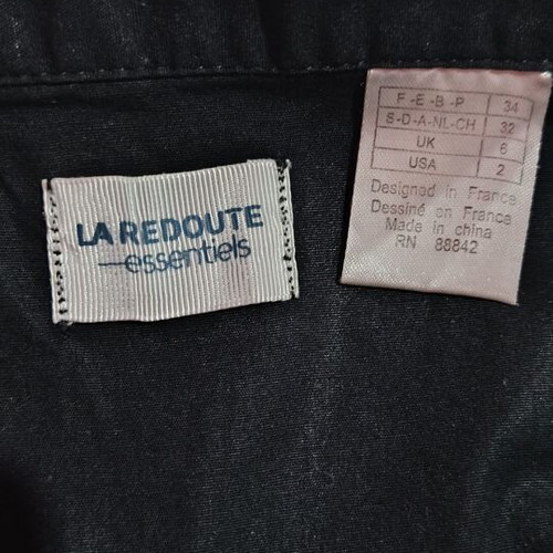 La Redoute black midi dress-shirt XS used, cotton with stretch