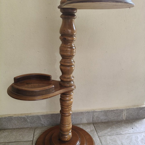 Vintage turned wood plant stand with 3 removable levels like new