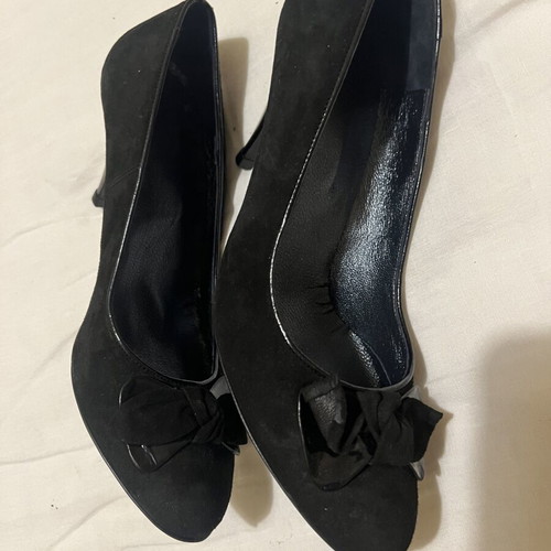 Peep toe leather pumps black size 41 new