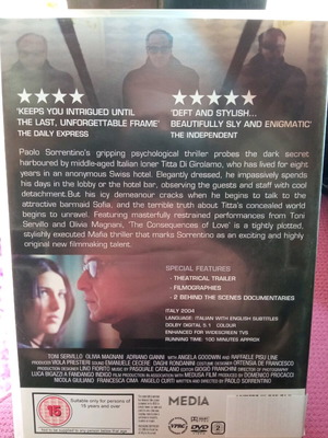 The Consequences of Love DVD σε πολύ καλή κατάσταση χωρίς καμία γρατσουνιά