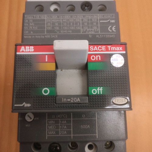 ABB SACE Tmax T1B 160 3P 20A Automatic Power Switch