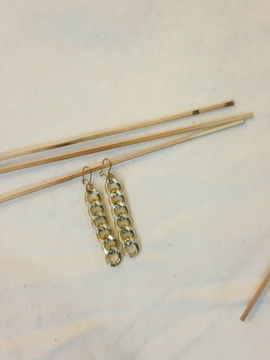 Handmade chain dangle earrings