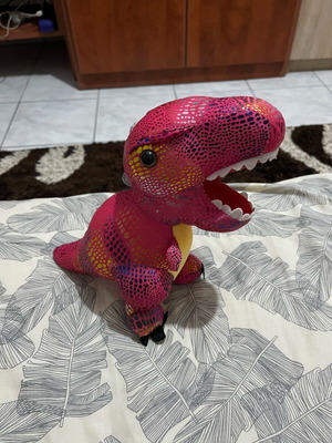 Plush dinosaur teddy fuchsia with small details new