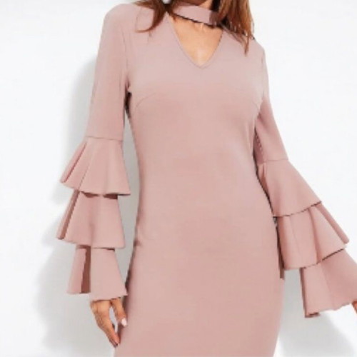 Pink Shein fitted dress like new with -  4,50 - Vendora.cy
