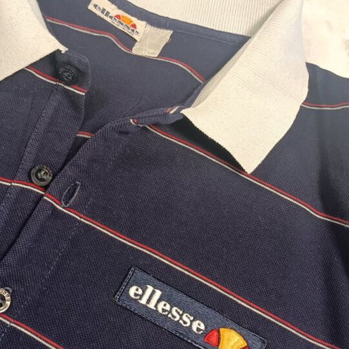Vintage Ellesse polo shirt like new, 80s striped design