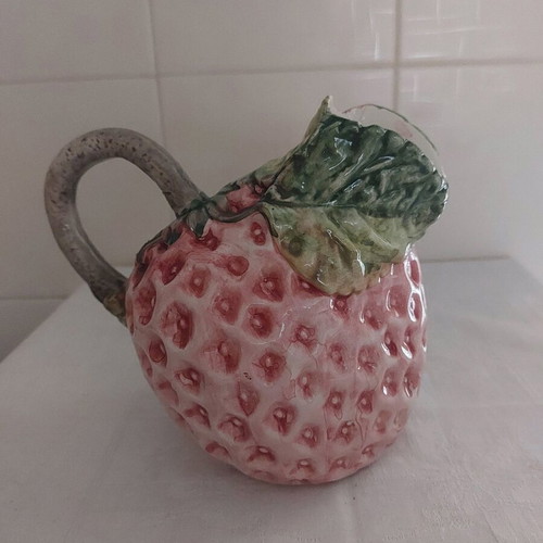 Handmade faience pitcher hand-painted new