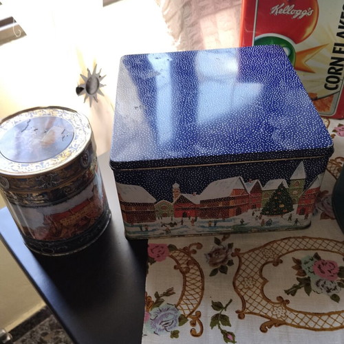 Vintage metal boxes collection used, pack of 10