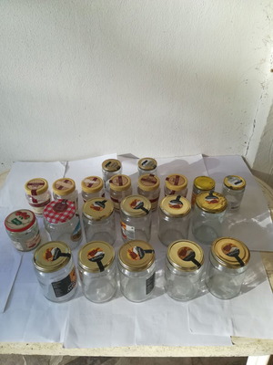 Glass jars empty like new, pack of 21 pieces