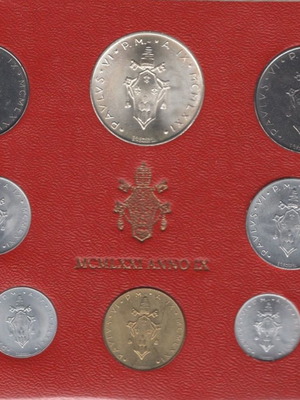 Σετ 8 νομισμάτων Βατικανού 1973 proof ασημένια 500 Lire Πάπας Παύλος VI καινούργιο