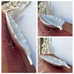 Decorative table tray leaf-shaped silver, new