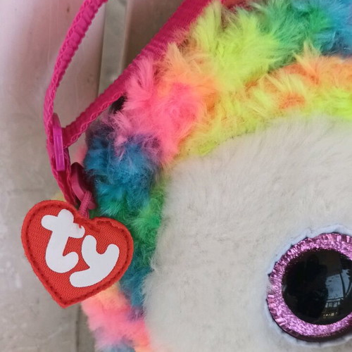 Fluffy plush shoulder bag Ty like new, colorful owl