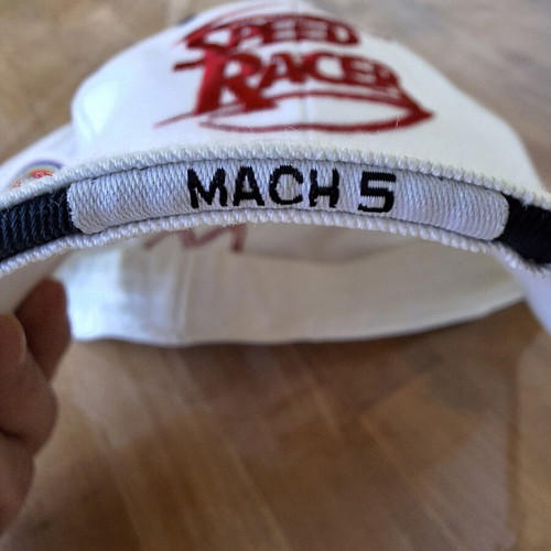 White Speed Racer baseball cap with red logo