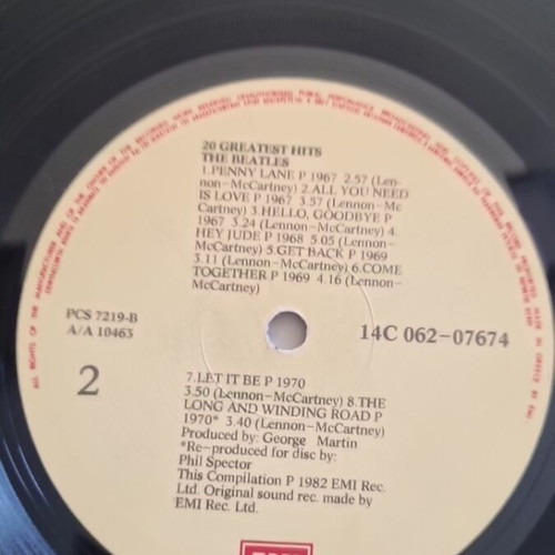 The Beatles vinyl used